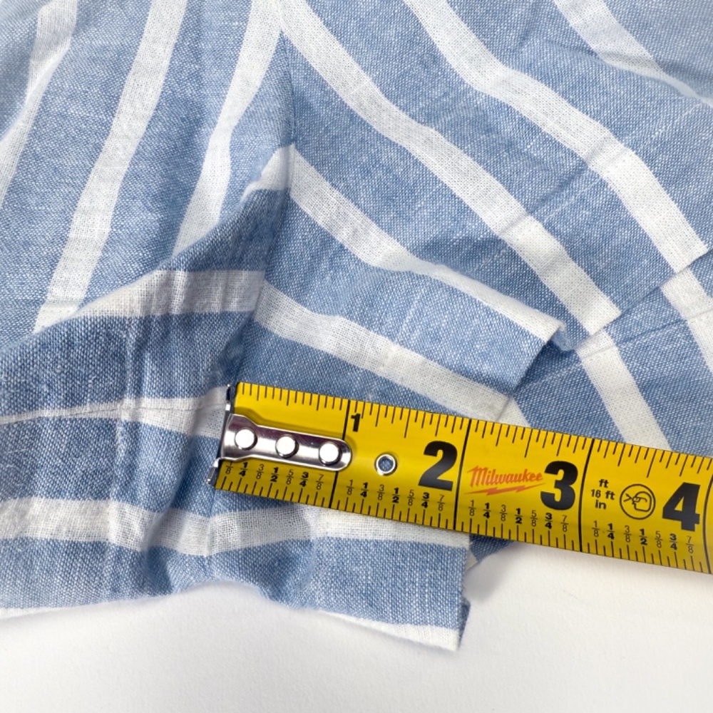 💙 L’AGENCE Alex Paperbag High-Rise Belted Shorts – Blue/White Stripe – Size 4 - Picture 5 of 12